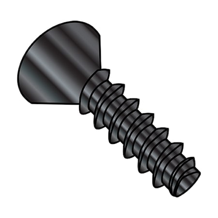 Thread Cutting Screw, #4-20 X 1/2 In, Wax Steel Flat Head Phillips Drive, 10000 PK