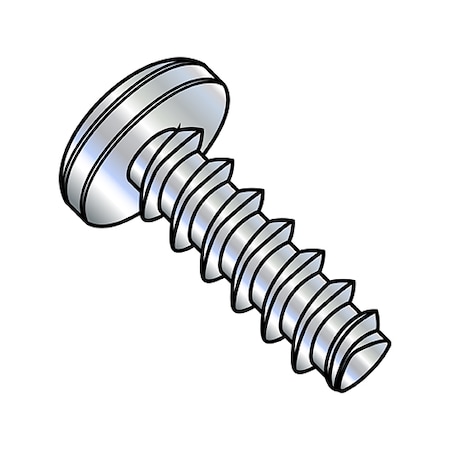 Thread Forming Screw, #7-18 X 1/2 In, Wax Steel Pan Head Phillips Drive, 10000 PK