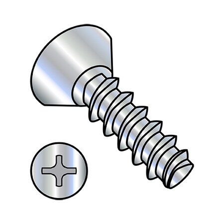 Thread Forming Screw, #6-19 X 1/2 In, Wax Steel Flat Head Phillips Drive, 10000 PK