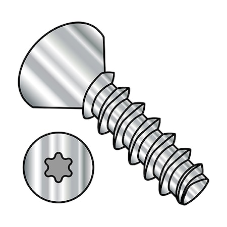 Thread Forming Screw, #8-16 X 3/4 In, Passivated Stainless Steel Flat Head Torx Drive, 5000 PK