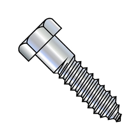 Lag Screw, 5/16 In, 3-1/2 In, Steel, Zinc Plated Hex Hex Drive, 300 PK