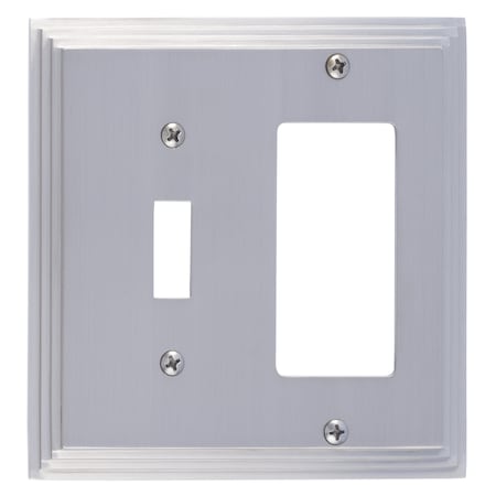 Classic Steps Double - 1 Switch/1 GFCI, Number Of Gangs: 2 Satin Nickel Finish