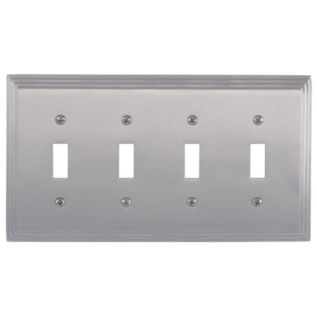 Classic Steps Quad Switch, Number Of Gangs: 4 Satin Nickel Finish