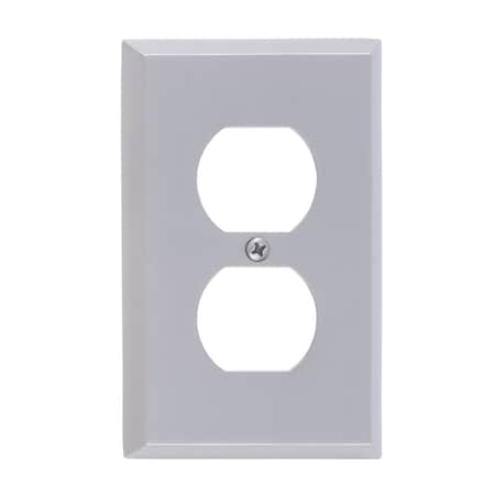 Quaker Single Outlet, Number Of Gangs: 1 Satin Nickel Finish