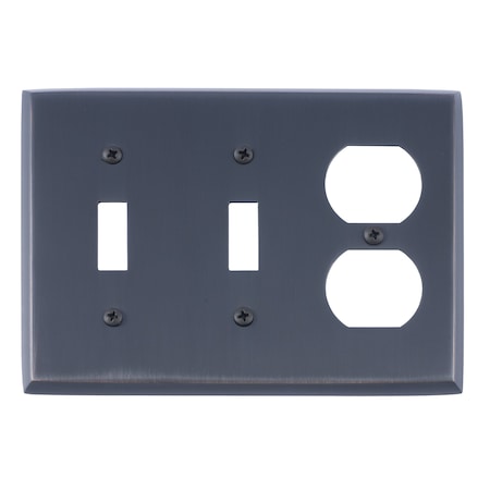 Quaker Triple - 2 Switch/1 Outlet, Number Of Gangs: 3 Venetian Bronze Finish