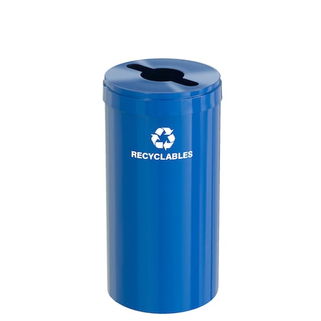 23 Gal Round Recycling Bin, Blue
