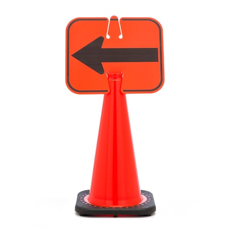Cone Sign,Left Arrow,PK2, 8 Inch Height, .5 Inch Width