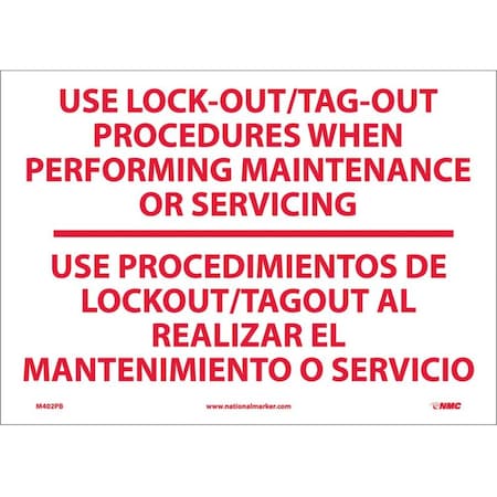 Use Lock-Out/Tag-Out Procedures Sign - Bilingual