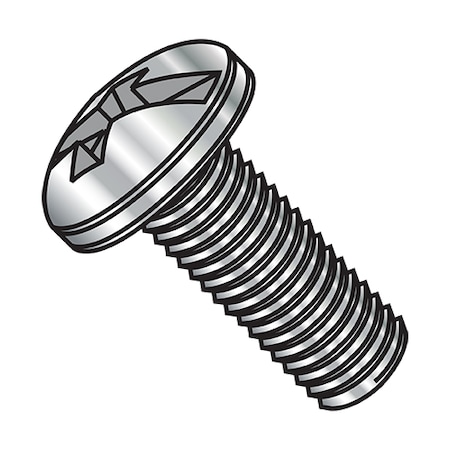 #4-40 X 3/8 In Combination Phillips/Slotted Pan Machine Screw, Plain Steel, 6000 PK