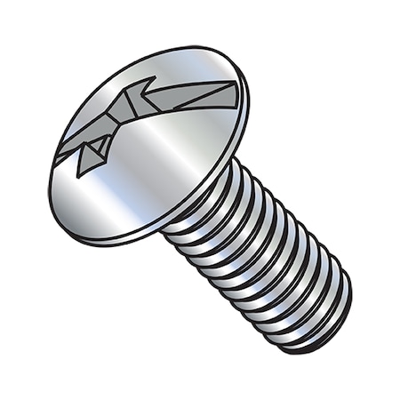 #8-32 X 1-1/8 In Combination Phillips/Slotted Truss Machine Screw, Zinc Plated Steel, 4000 PK