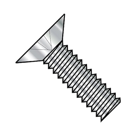 #10-32 X 1/2 In Phillips Flat Machine Screw, Plain Steel, 3000 PK