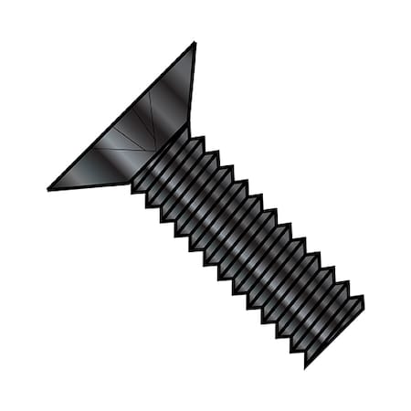 #4-40 X 1/2 In Phillips Flat Machine Screw, Black Oxide Steel, 10000 PK