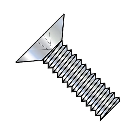 #10-32 X 5/8 In Phillips Flat Machine Screw, Zinc Plated Steel, 8000 PK