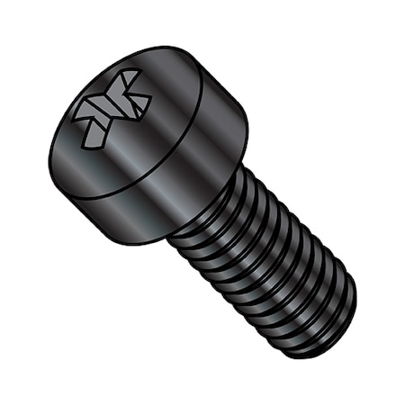 #10-32 X 1-1/4 In Phillips Fillister Machine Screw, Black Oxide Steel, 3000 PK