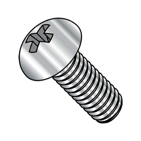 #6-32 X 1/2 In Phillips Round Machine Screw, Plain Stainless Steel, 5000 PK