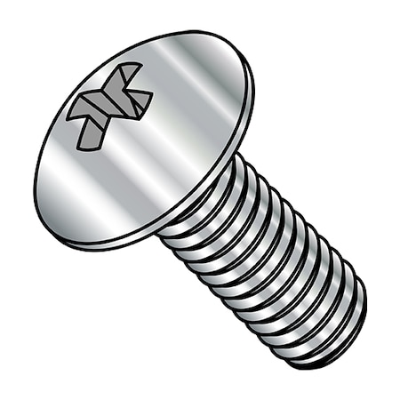 #10-24 X 3/8 In Phillips Truss Machine Screw, Plain Steel, 4000 PK