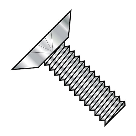 #10-24 X 5/16 In Phillips Flat Machine Screw, Plain Steel, 4000 PK