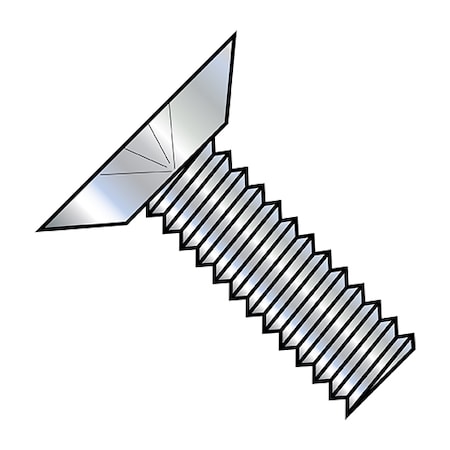 #12-24 X 3/8 In Phillips Flat Machine Screw, Zinc Plated Steel, 9000 PK