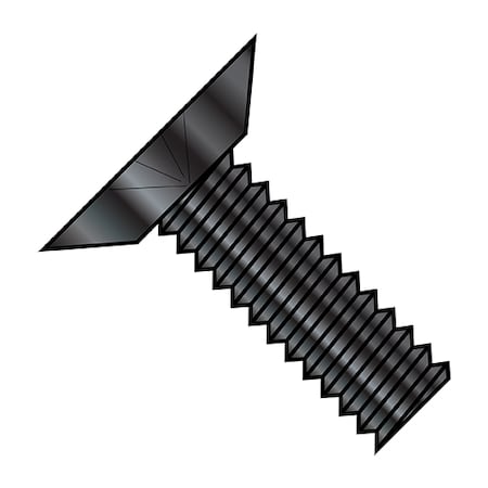 #4-40 X 3/8 In Phillips Flat Machine Screw, Zinc Black Steel, 10000 PK