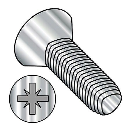 Thread Cutting Screw, M4-0.70 X 12 Mm, Plain Stainless Steel Flat Head Phillips Drive, 3000 PK