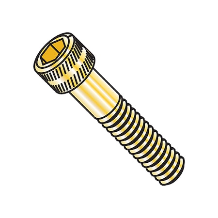 1/4-20 Mil Spec Socket Head Cap Screw, Cadmium Yellow Alloy Steel, 3/4 In Length, 100 PK