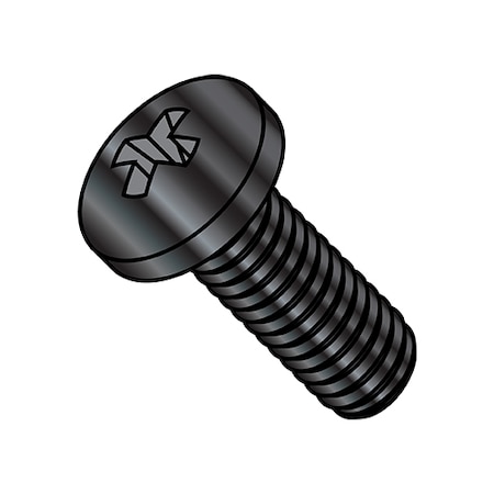 #6-32 X 5/16 In Phillips Pan Machine Screw, Black Oxide Steel, 2000 PK