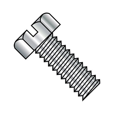 #8-32 X 3/8 In Slotted Hex Machine Screw, Plain Steel, 5000 PK