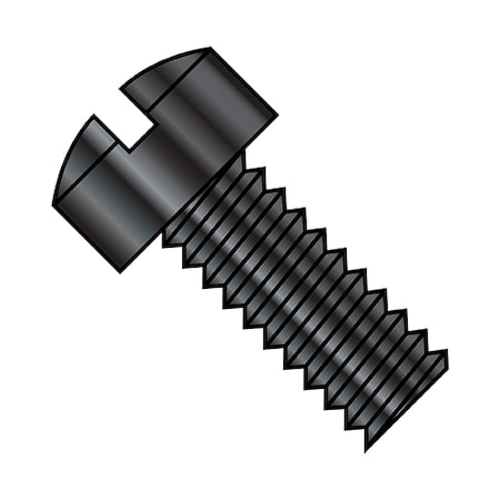 #10-24 X 5/8 In Slotted Fillister Machine Screw, Black Oxide Steel, 7000 PK