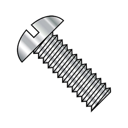 1/2-13 X 4 In Slotted Round Machine Screw, Plain Steel, 50 PK