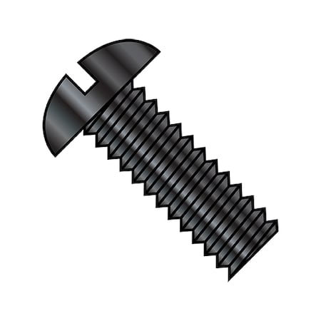 #6-32 X 1 In Slotted Round Machine Screw, Black Oxide Steel, 9000 PK