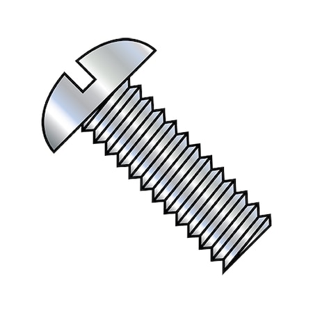 #4-40 X 1-1/4 In Slotted Round Machine Screw, Zinc Plated Steel, 10000 PK