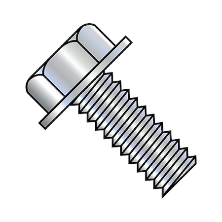 #8-32 X 1 In Hex Hex Machine Screw, Zinc Plated Steel, 5000 PK