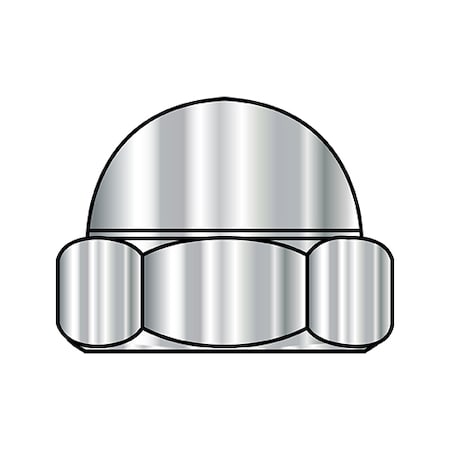 Low Crown Cap Nut, #8-32, Stainless Steel, 0.26 In H, 500 PK