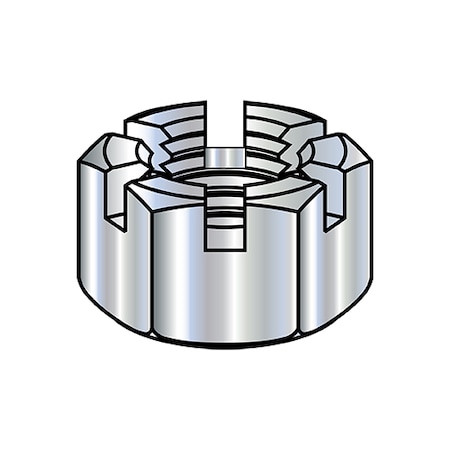 Hex Nut, 5/16-24, Steel, Zinc Plated, 17/64 In Ht, 500 PK