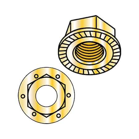 Lock Nut, 1/2-13, Steel, Grade 8, Yellow Zinc, 0.31 In Ht, 250 PK