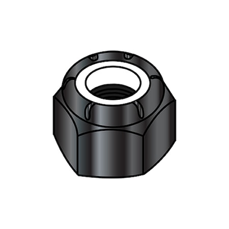 Nylon Insert Lock Nut, 1/2-13, Nylon, Black Oxide, 0.464 In Ht, 300 PK