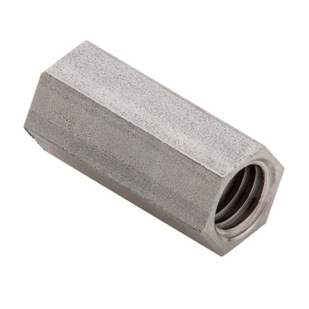 Coupling Nut, 7/16-14, Stainless Steel, Grade 316, Plain, 1-1/4 In Lg, 9/16 In Hex Wd