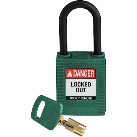 Lockout Padlock Nylon Green 1.5 Plastic