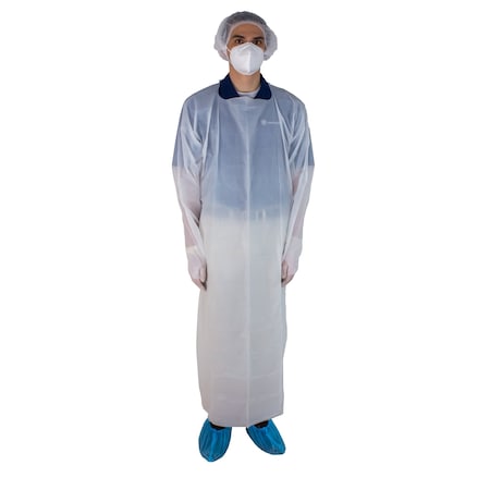 CPE Isolation Gown,1XL,White,PK100