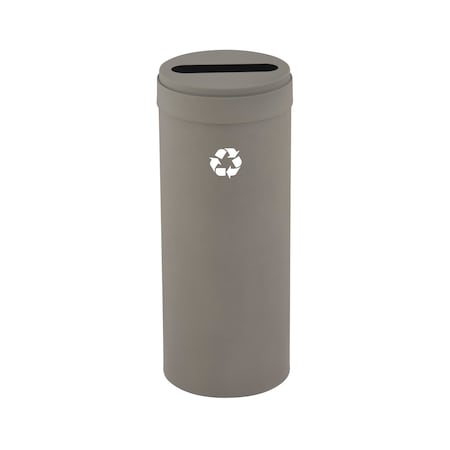 12 Gal Round Recycling Bin, Nickel