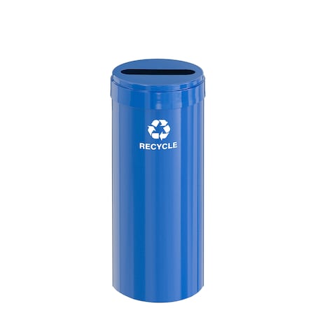 15 Gal Round Recycling Bin, Blue
