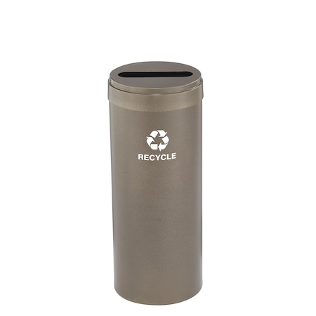 15 Gal Round Recycling Bin, Bronze Vein