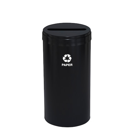 23 Gal Round Recycling Bin, Satin Black