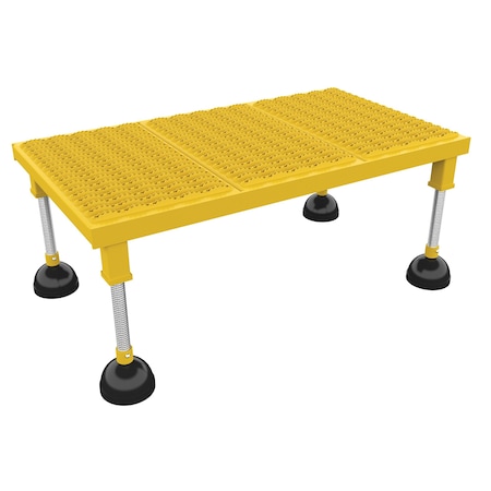 Portable Adjustable Stand 19 X 36 High Serrated Yellow Powder Coat