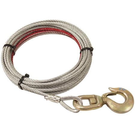 Winch,Cable,Swivel Hook,3/8 X 75 Ft.