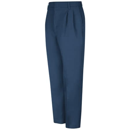 Mens Navy Pleated Twill Pant