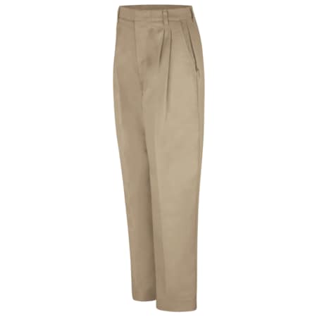 Wmns Khaki Pleated Twill Pant