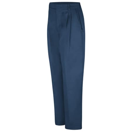 Wmns Navy Pleated Twill Pant