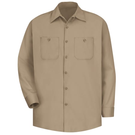 Mns Ls Khaki Dp Cotton Workshirt,XL