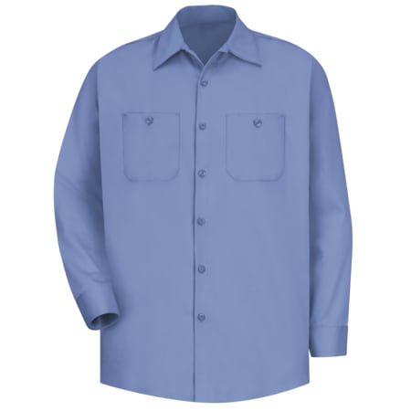 Mns Ls Lt Blue Dp Cotton Workshirt,XL